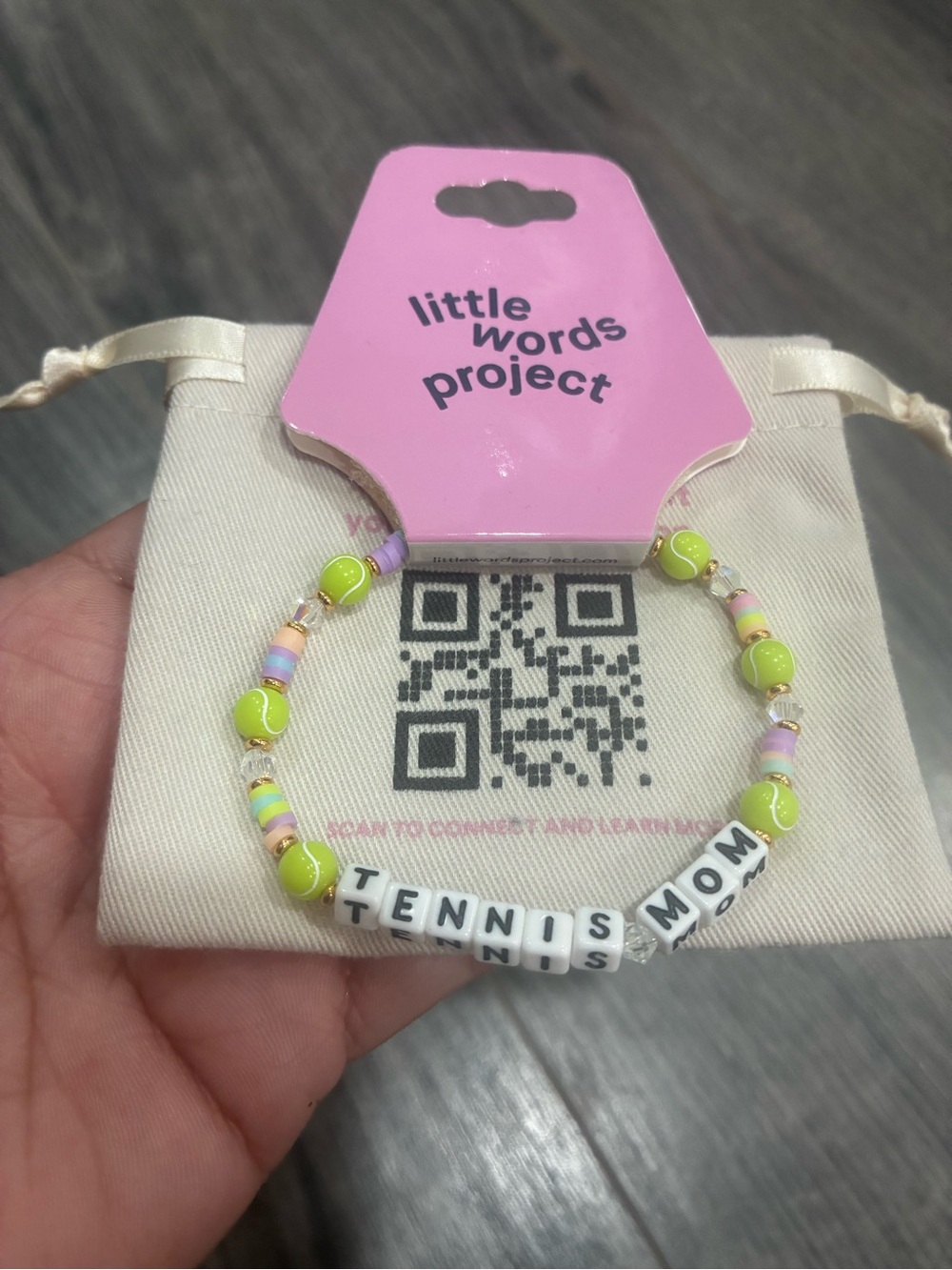 Little Words Project "Tennis Mom" Beaded Bracelet - Neon Yellow